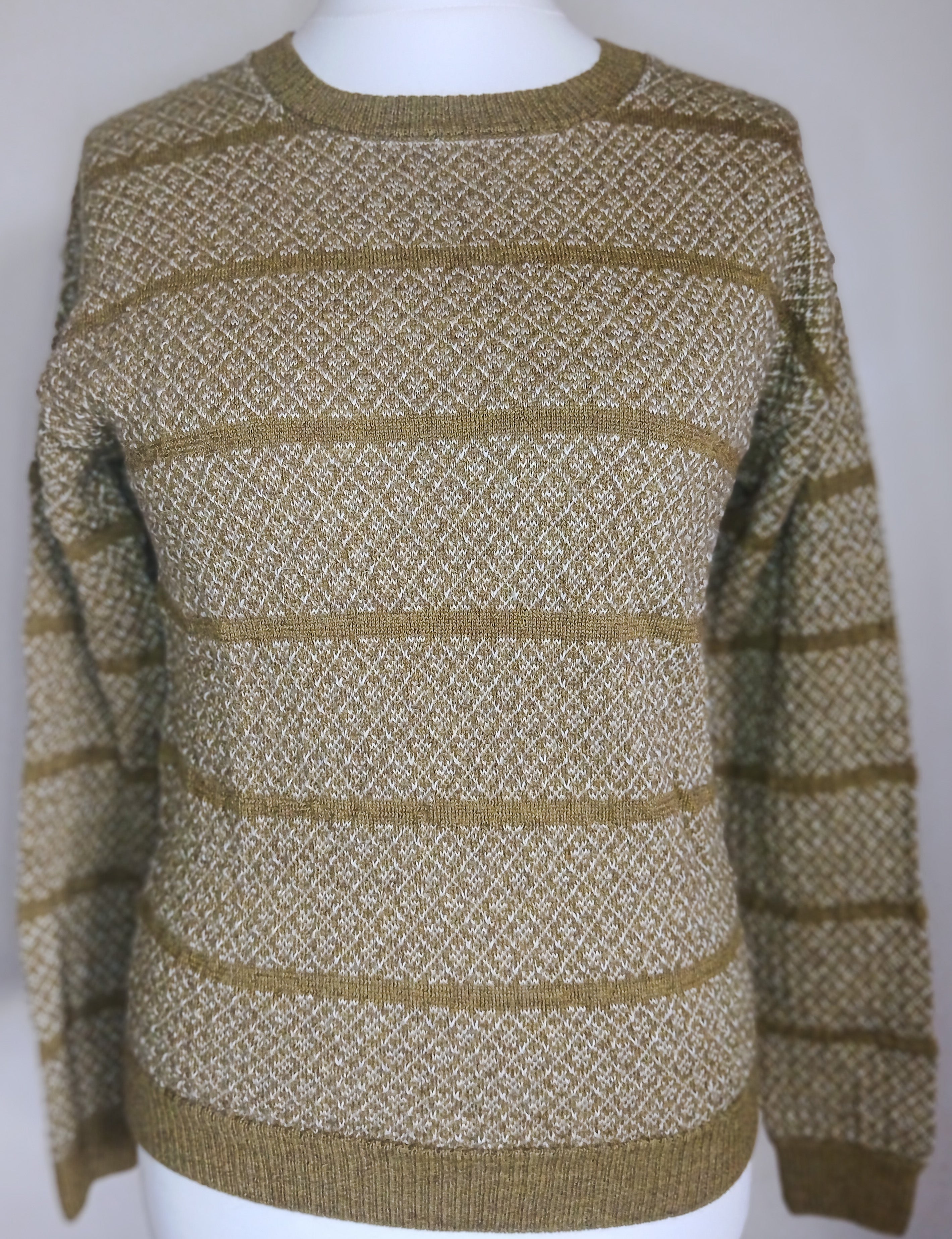 Baby Alpaca Web Jacquard Striped Sweater