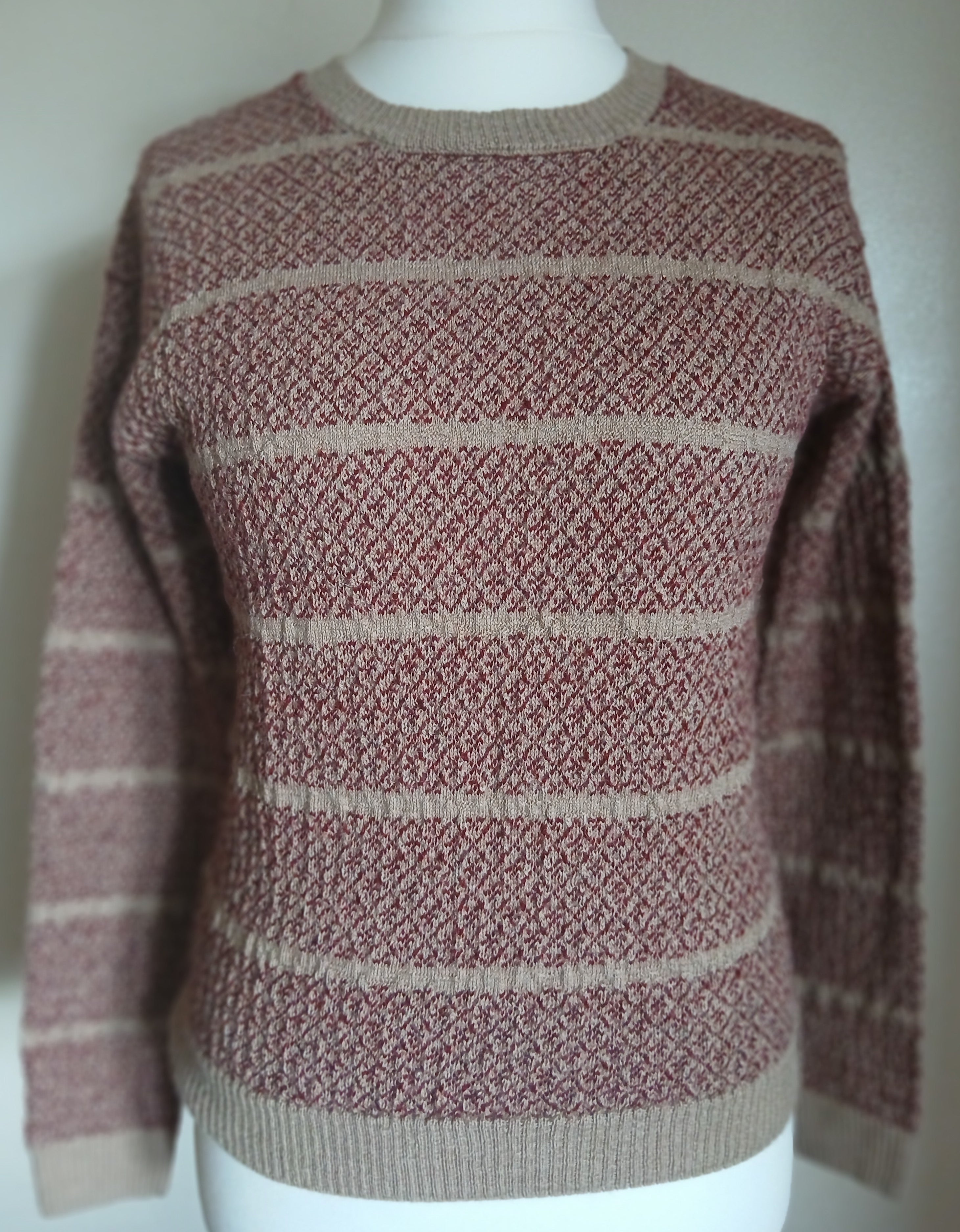 Baby Alpaca Web Jacquard Striped Sweater