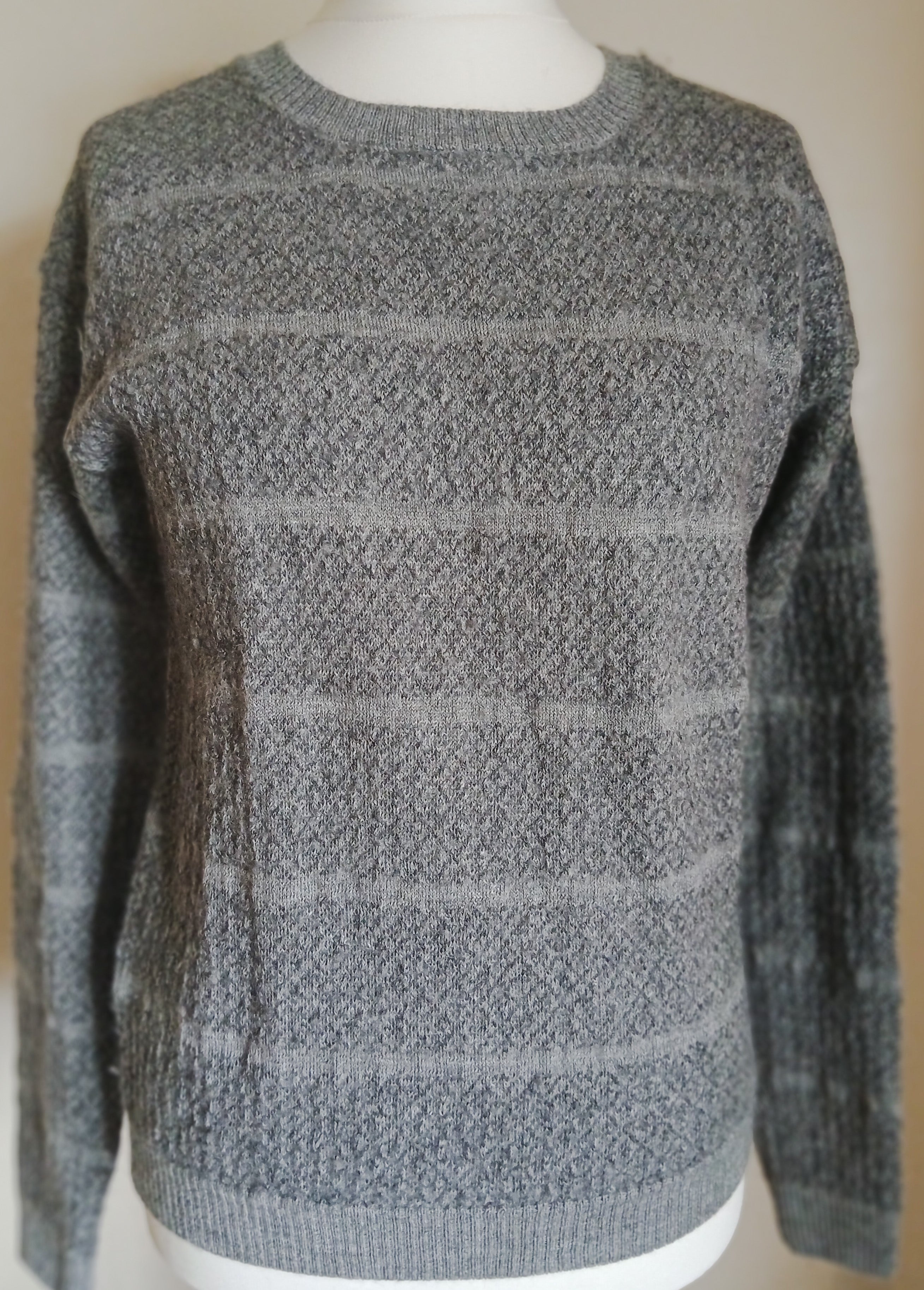 Baby Alpaca Web Jacquard Striped Sweater