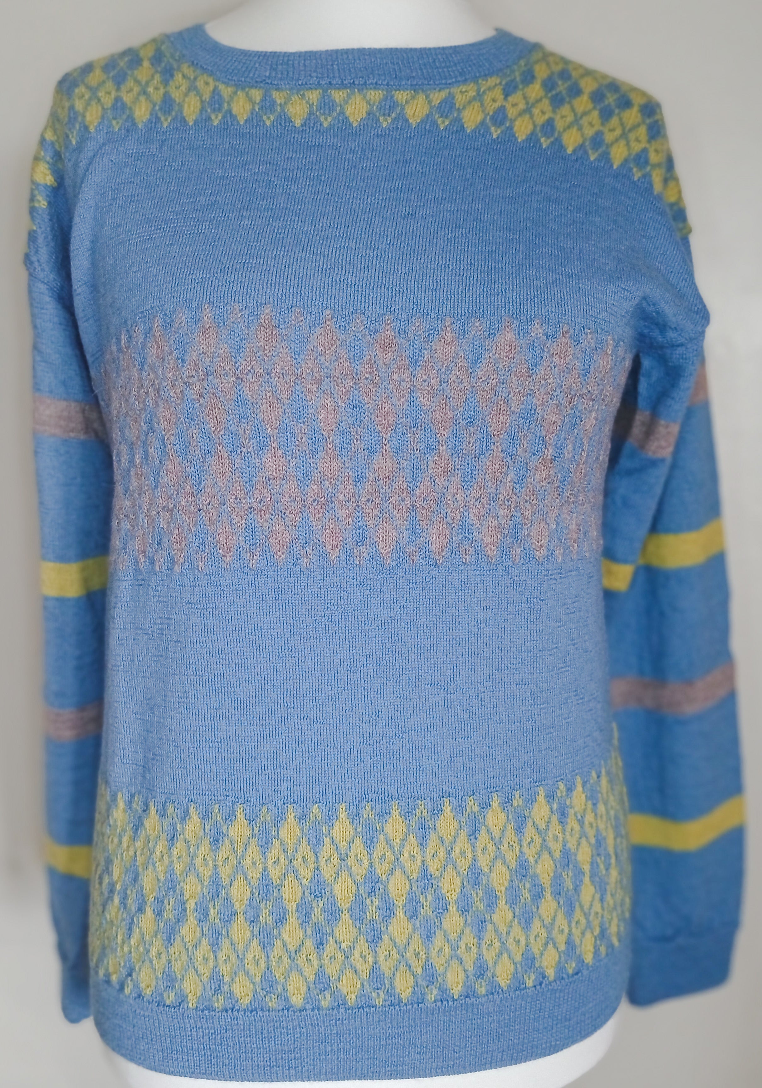 Baby Alpaca Cocos Jacquard Striped Sweater
