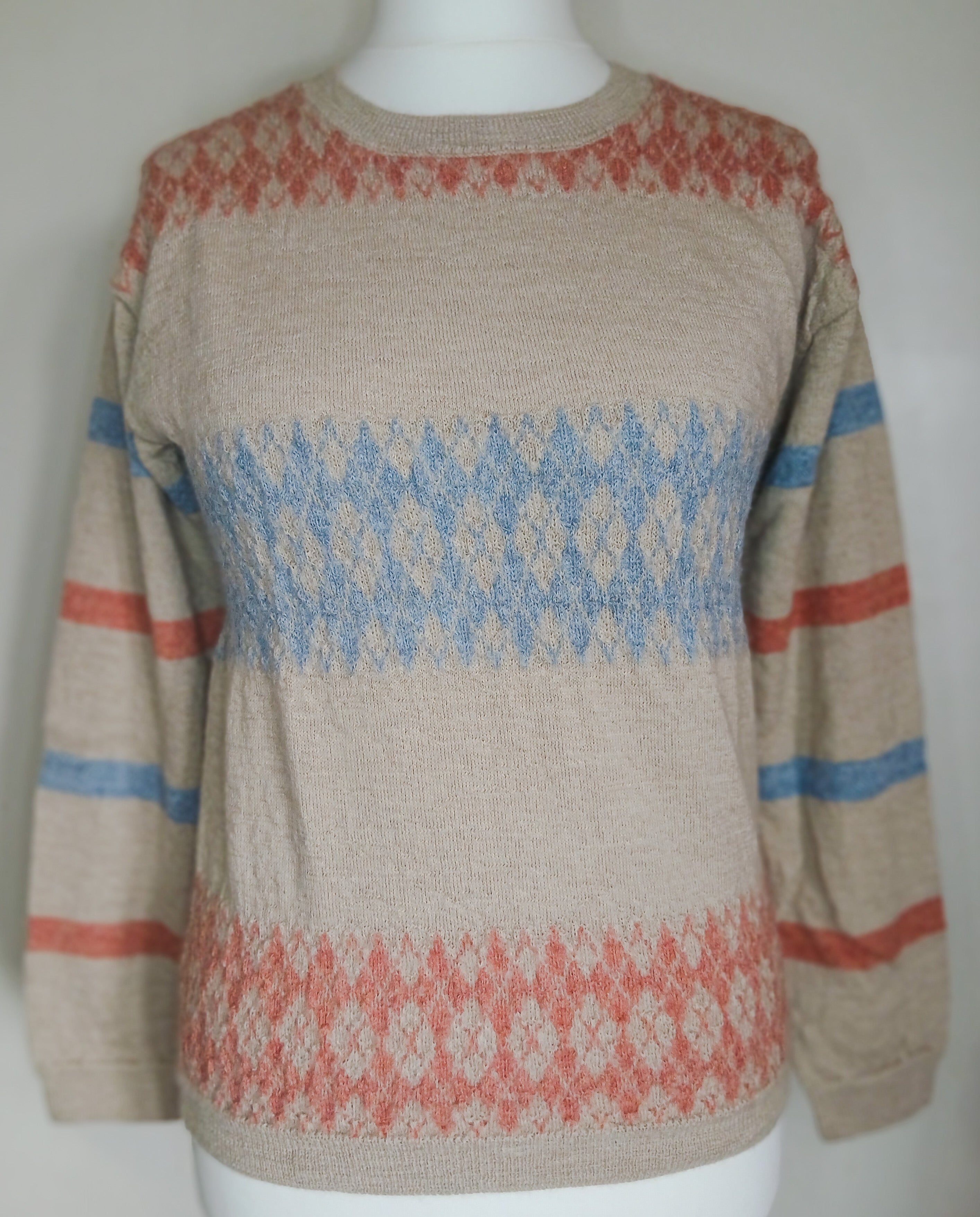 Baby Alpaca Cocos Jacquard Striped Sweater