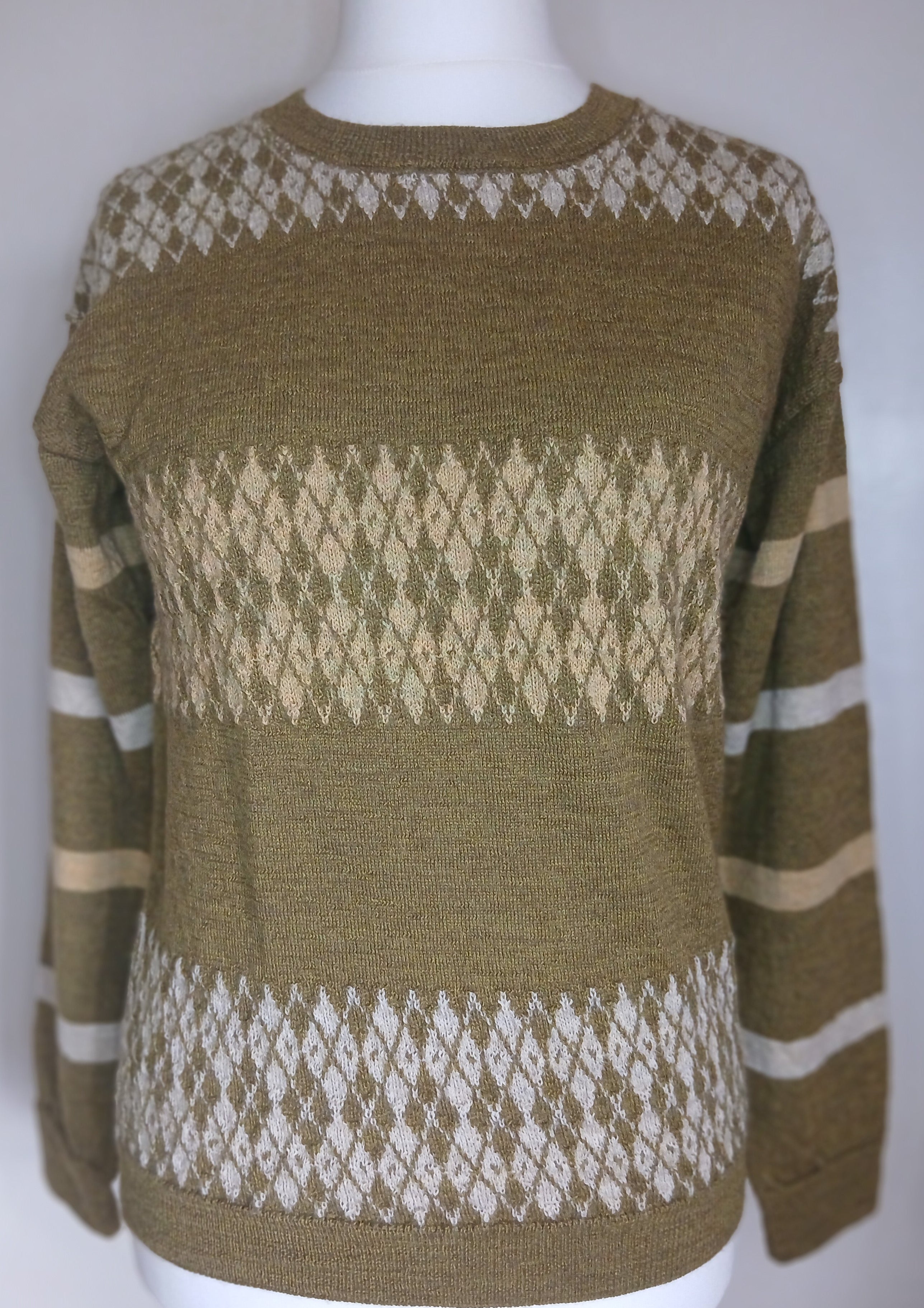 Baby Alpaca Cocos Jacquard Striped Sweater