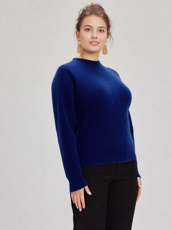 Ladies Classic Jersey Baby Alpaca O Neck Sweater