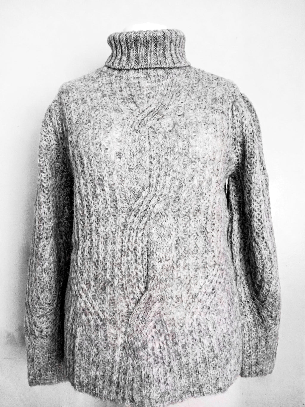 Aran Cable Roll Neck Sweater