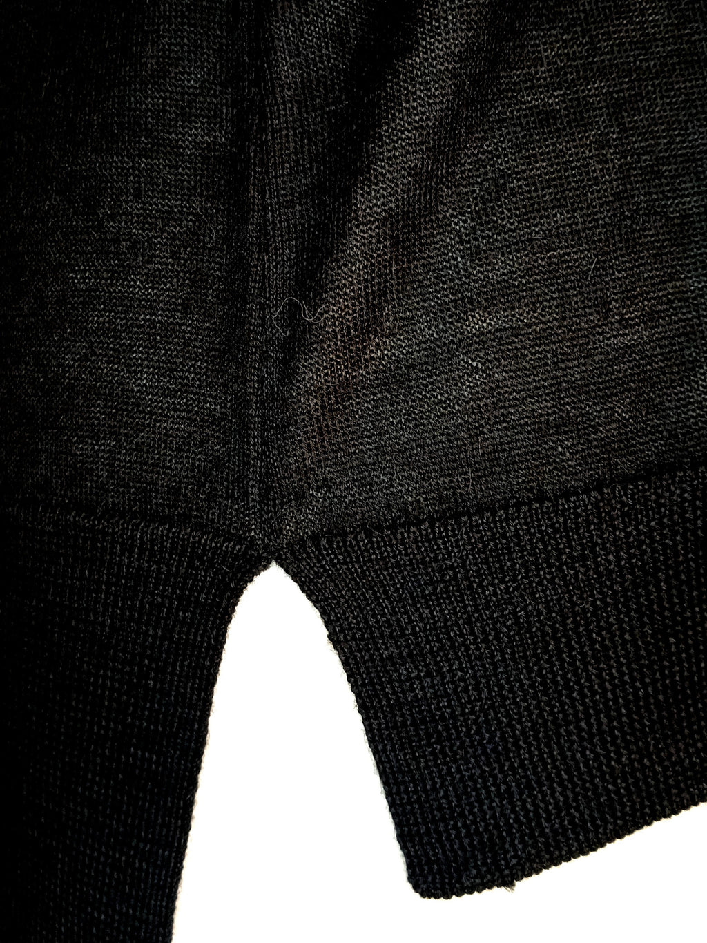 Baby Alpaca V Neck Sweater Side Vents