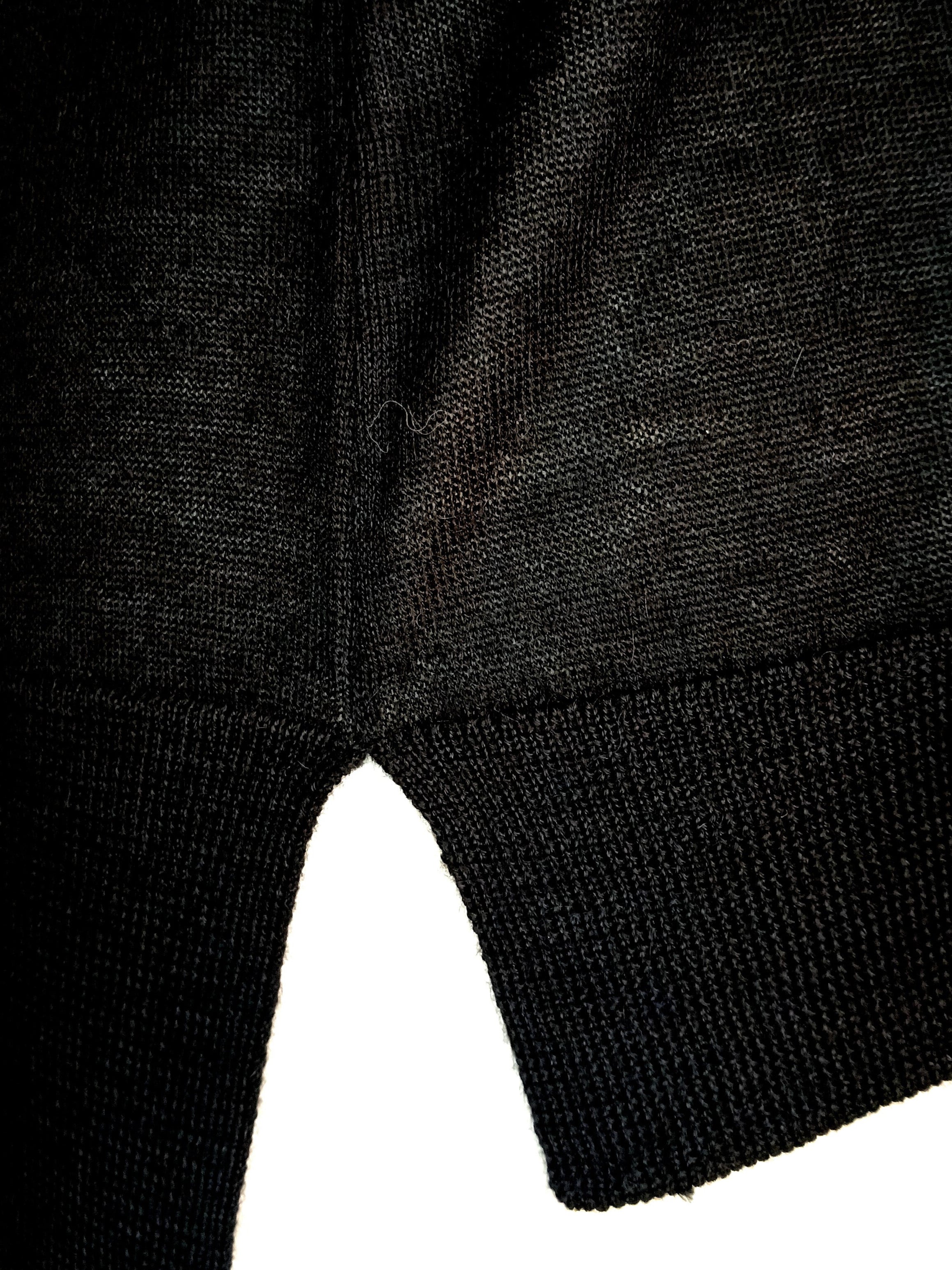 Baby Alpaca V Neck Sweater Side Vents