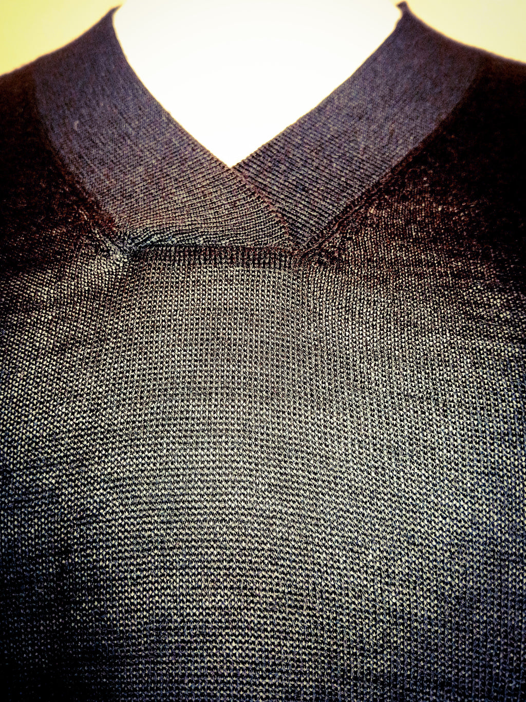 Baby Alpaca V Neck Sweater Detail