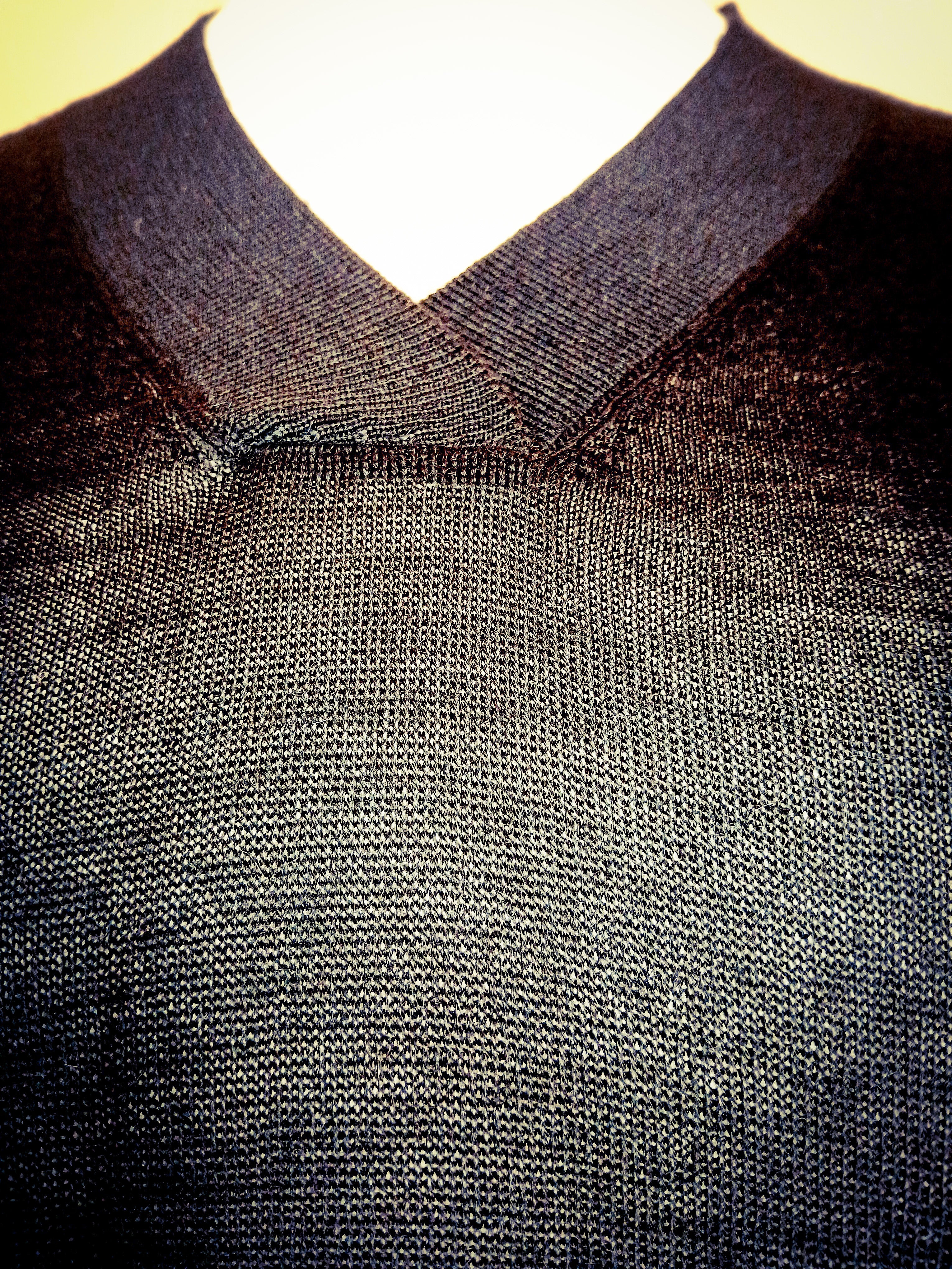 Baby Alpaca V Neck Sweater Detail