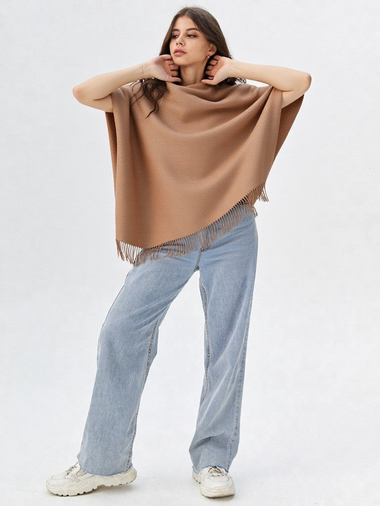 Ladies Fine Baby Alpaca Luxury Shawl with Fringes