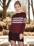 100% Baby Alpaca Rib Striped Sweater