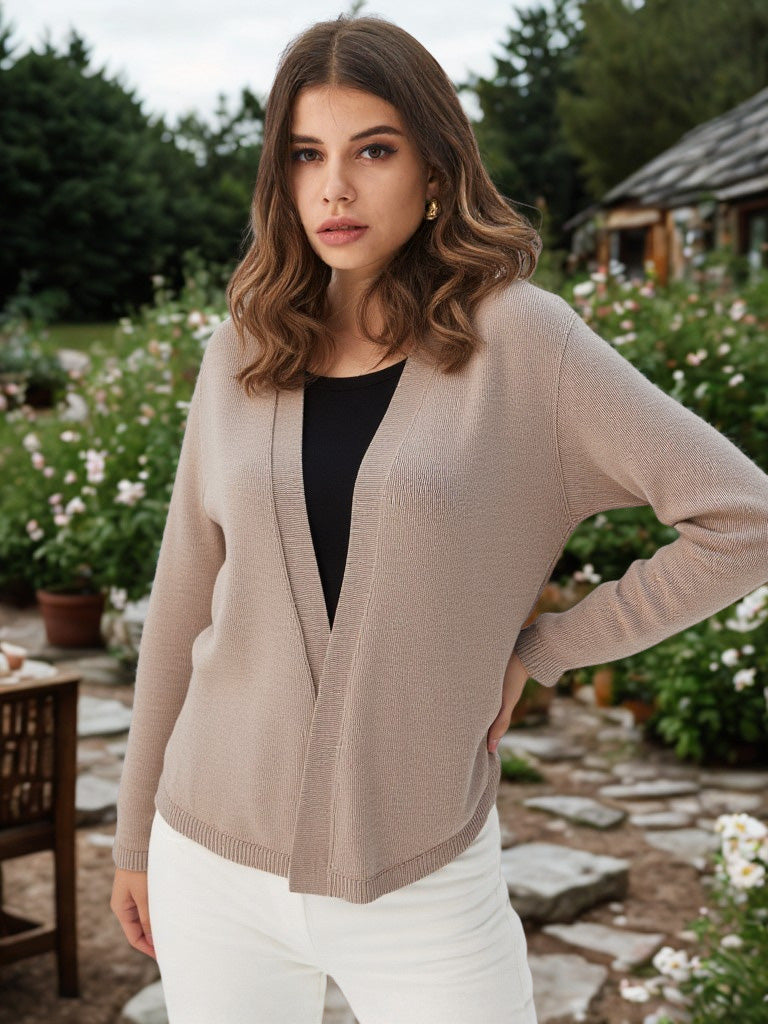 100% Baby Alpaca Cable Detail Cardigan